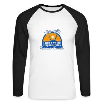 J’ai besoin d’être séahabilité Kailua Beach Été - T-shirt baseball manches longues Homme - blanc/noir - Devant - Nik (191cm)
