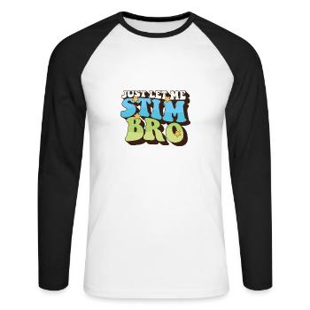 Autism Awareness Just Let Me Stim Bro Love - Unisex Baseballshirt langarm - Weiß/Schwarz - Vorne - Nik (191cm)