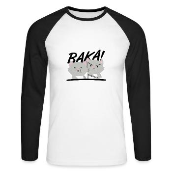 anime - Unisex Long Sleeve Baseball T-Shirt - white/black - Front - Nik (191cm)