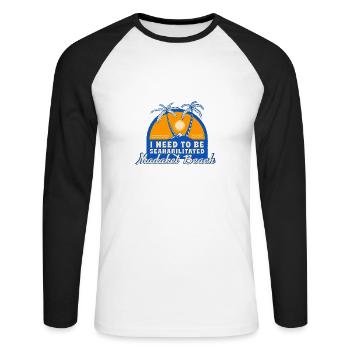 I Need To Be Seahabilitated Madaket Beach Summer - Unisex Baseballshirt langarm - Weiß/Schwarz - Vorne - Nik (191cm)
