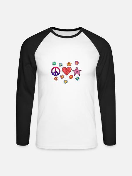 Seestern - Unisex Baseballshirt langarm - Weiß/Schwarz
