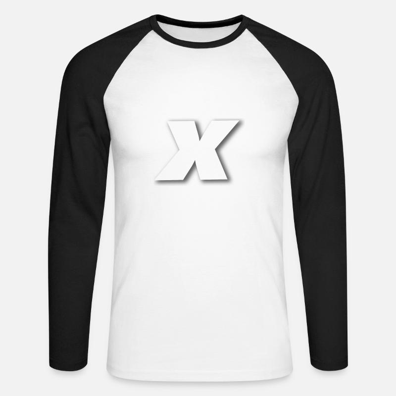 X oder mal - Unisex Baseballshirt langarm - Weiß/Schwarz