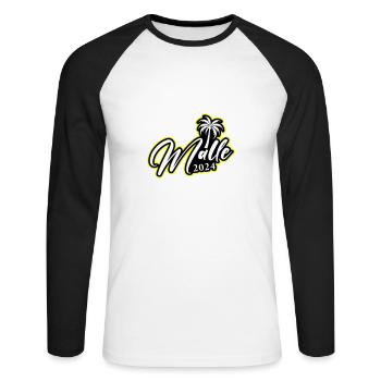 Malle 2024 Palma de Majorque - T-shirt baseball manches longues Homme - blanc/noir - Devant - Nik (191cm)
