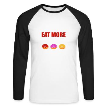 Loch Lebensmittel Naschkatze Gift - Unisex Baseballshirt langarm - Weiß/Schwarz - Vorne - Nik (191cm)