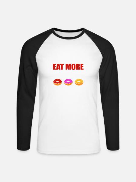 Loch Lebensmittel Naschkatze Gift - Unisex Baseballshirt langarm - Weiß/Schwarz