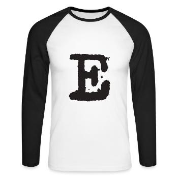 E - Unisex Baseballshirt langarm - Weiß/Schwarz - Vorne - Nik (191cm)