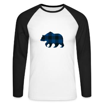 Père Ours Enfant Cadeau Hommes Papa Noël - T-shirt baseball manches longues Homme - blanc/noir - Devant - Nik (191cm)