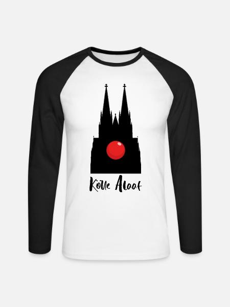 Karneval Kölle Alaaf am Kölner Dom - Unisex Baseballshirt langarm - Weiß/Schwarz