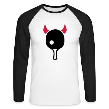 table tennis - Unisex Long Sleeve Baseball T-Shirt - white/black - Front - Nik (191cm)