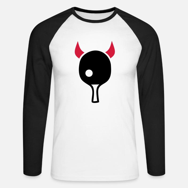 table tennis - Unisex Long Sleeve Baseball T-Shirt - white/black