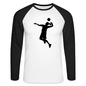 Feamle Volleyball Player - Unisex Long Sleeve Baseball T-Shirt - white/black - Front - Nik (191cm)