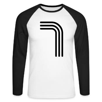 7 sieben seven - Unisex Baseballshirt langarm - Weiß/Schwarz - Vorne - Nik (191cm)