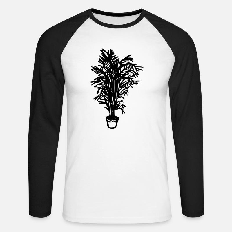 Topfpflanze, Geschenk, Geschenkidee - Unisex Baseballshirt langarm - Weiß/Schwarz