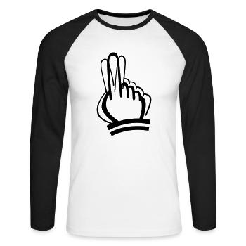 Nein, nein - Unisex Baseballshirt langarm - Weiß/Schwarz - Vorne - Nik (191cm)