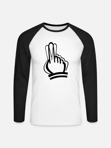 Nein, nein - Unisex Baseballshirt langarm - Weiß/Schwarz