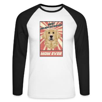 Best Golden Retriever Mom Ever I Golden Retriever - Unisex Long Sleeve Baseball T-Shirt - white/black - Front - Nik (191cm)