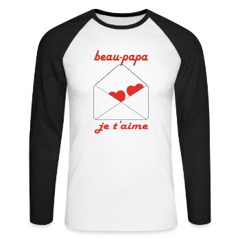 Beautiful daddy I love you - Unisex Long Sleeve Baseball T-Shirt - white/black - Front - Nik (191cm)
