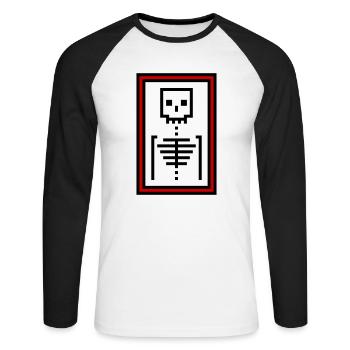 Bones - Unisex Long Sleeve Baseball T-Shirt - white/black - Front - Nik (191cm)