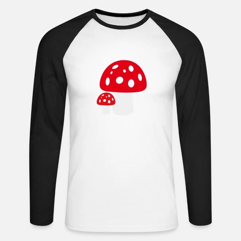 Toadstool - Unisex Long Sleeve Baseball T-Shirt - white/black