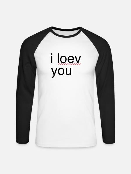 i love you error - Unisex Long Sleeve Baseball T-Shirt - white/black