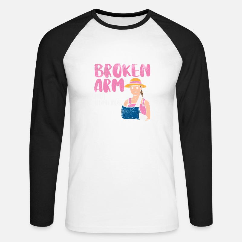 Broken Arm Not Humerus - Unisex Baseballshirt langarm - Weiß/Schwarz