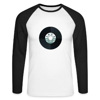Millésime 1953 - T-shirt baseball manches longues Homme - blanc/noir - Devant - Nik (191cm)