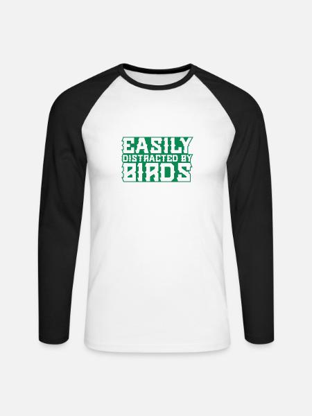 Bird Falcon Falconry - Unisex Long Sleeve Baseball T-Shirt - white/black