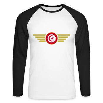 I Love Tunisia, Elegance Style Design T-Shirt - Unisex Long Sleeve Baseball T-Shirt - white/black - Front - Nik (191cm)