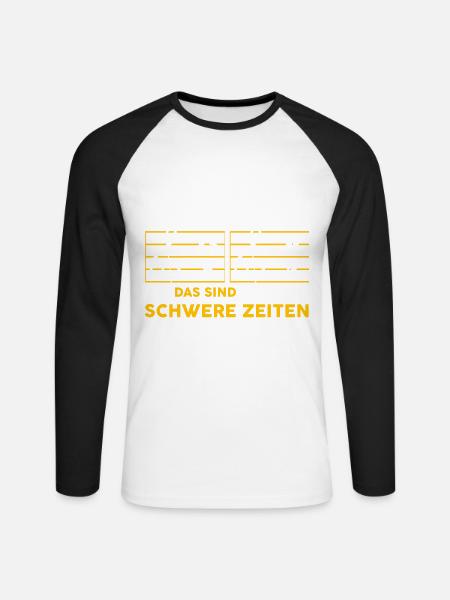 Trompete Klavier Schlagzeug Musiker Musikinstrumen - Unisex Baseballshirt langarm - Weiß/Schwarz