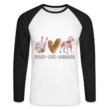 PEACH LOVE LABRADOR - T-shirt baseball manches longues Homme - blanc/noir - Devant - Nik (191cm)