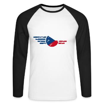 Ich liebe Tschechien, Eleganz Stil Design T-Shirt - Unisex Baseballshirt langarm - Weiß/Schwarz - Vorne - Nik (191cm)