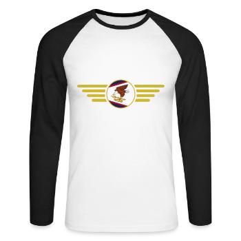 Samoa américaines, T-shirt design de style élégance - T-shirt baseball manches longues Homme - blanc/noir - Devant - Nik (191cm)