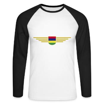 T-Shirt Ile Maurice – Island Fans & Lovers - T-shirt baseball manches longues Homme - blanc/noir - Devant - Nik (191cm)