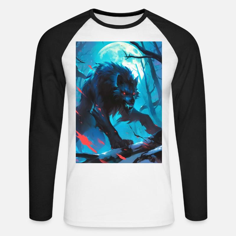 Werewolf Werwolf - Unisex Baseballshirt langarm - Weiß/Schwarz