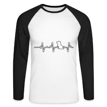 Beagle heartbeat - Unisex Long Sleeve Baseball T-Shirt - white/black - Front - Nik (191cm)