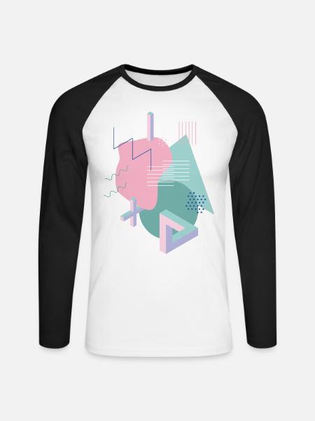 Shape Design Vintage Tribar - Unisex Baseballshirt langarm - Weiß/Schwarz
