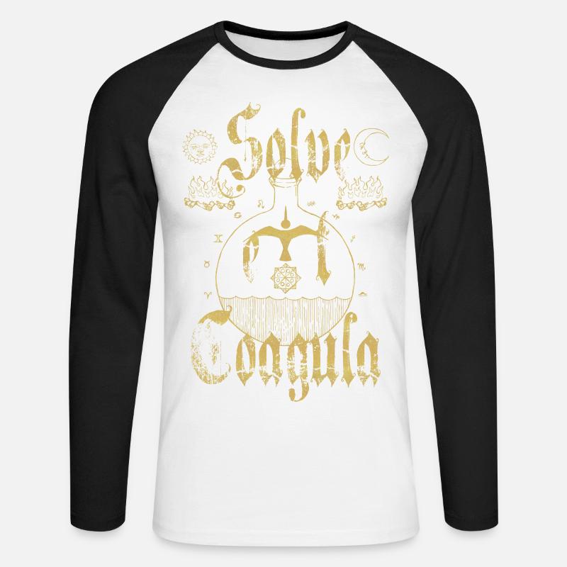 Solve et Coagula - Unisex Baseballshirt langarm - Weiß/Schwarz