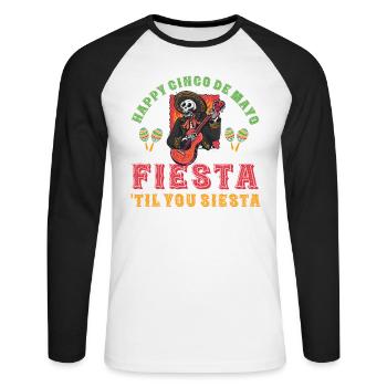 Lustige Cinco De Mayo Zitat Liebe Mexiko Party - Unisex Baseballshirt langarm - Weiß/Schwarz - Vorne - Nik (191cm)