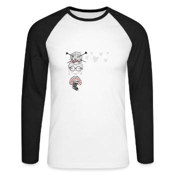 Echte Hexen haben zwei Zauberstäbe, Geschenk - Unisex Baseballshirt langarm - Weiß/Schwarz - Vorne - Nik (191cm)