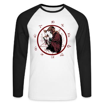 Alchemist of Hell - Unisex Long Sleeve Baseball T-Shirt - white/black - Front - Nik (191cm)