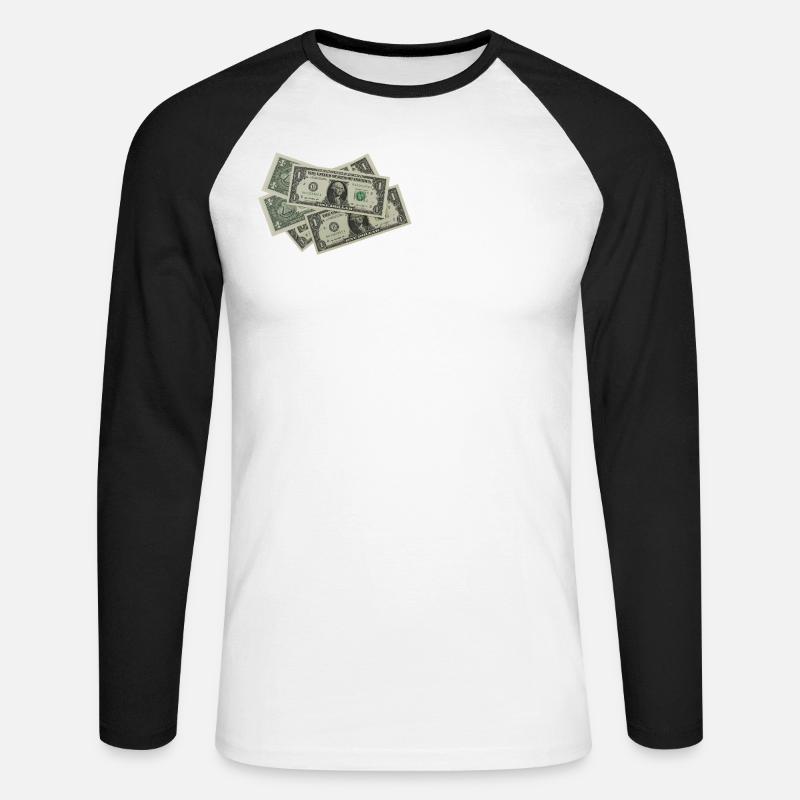 Geldscheine Geschenk Idee - Unisex Baseballshirt langarm - Weiß/Schwarz