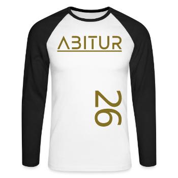 Abitur 2026 - Unisex Baseballshirt langarm - Weiß/Schwarz - Vorne - Nik (191cm)