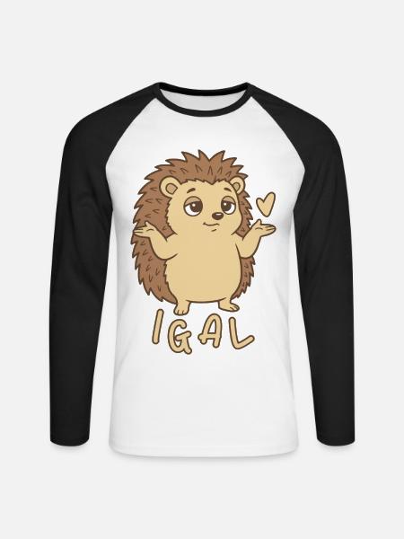 Igel egal igal - Unisex Baseballshirt langarm - Weiß/Schwarz