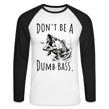 Barsch Angeln Angler Spruch lustig - Unisex Baseballshirt langarm - Weiß/Schwarz - Vorne - Nik (191cm)