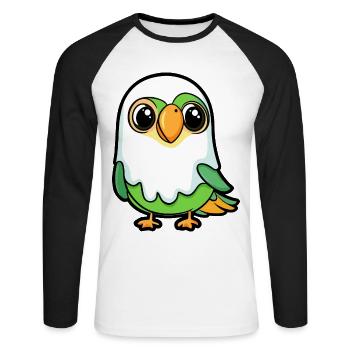 Parrot Halloween Funny Ghost - Unisex Long Sleeve Baseball T-Shirt - white/black - Front - Nik (191cm)