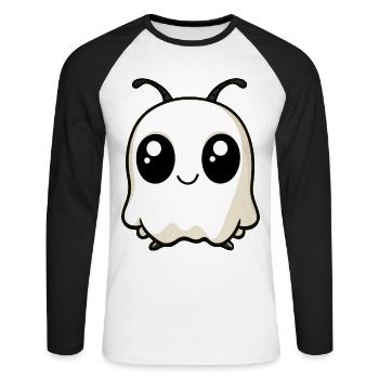 Ameise Halloween Lustig Geist - Unisex Baseballshirt langarm - Weiß/Schwarz - Vorne - Nik (191cm)