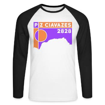 Piz Ciavazes Dolomites Escalade Sella Souvenir - T-shirt baseball manches longues Homme - blanc/noir - Devant - Nik (191cm)