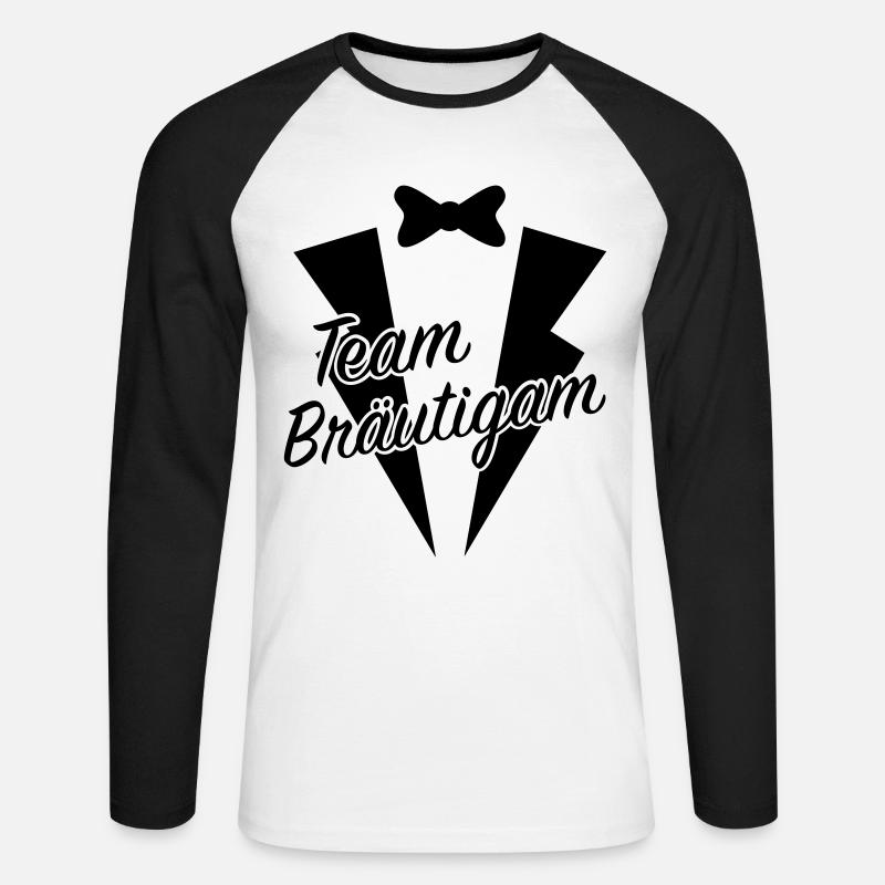 Team Bräutigam - Unisex Baseballshirt langarm - Weiß/Schwarz