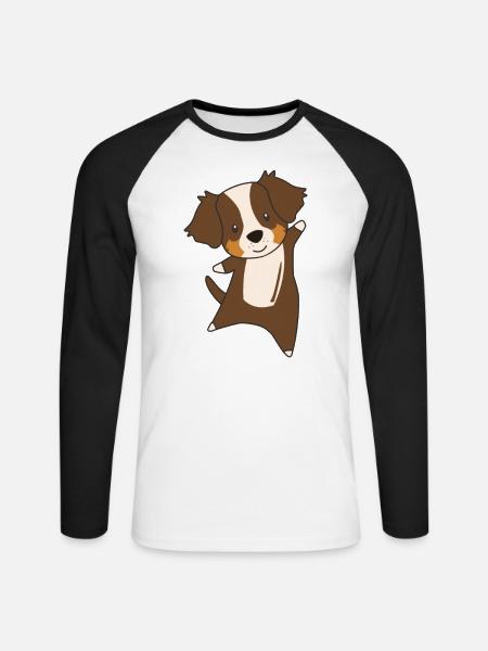 Australian Sheperd Hund Tierfreunde - Unisex Baseballshirt langarm - Weiß/Schwarz