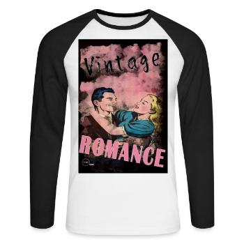 VINTAGE ROMANCE 2 BIS von Yume Origins - Unisex Baseballshirt langarm - Weiß/Schwarz - Vorne - Nik (191cm)